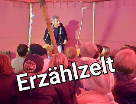 Besuch im Erzählzelt
